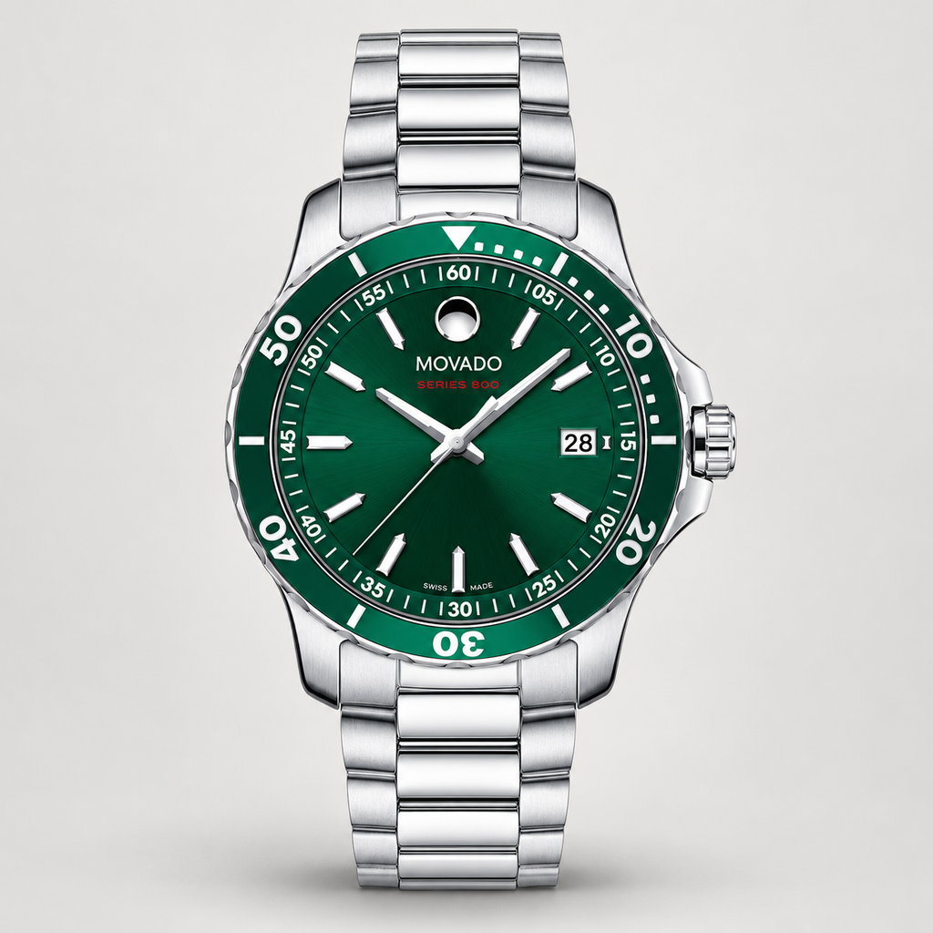 Movado Series 800 40mm Green Dial Men's Watch 2600136 — front