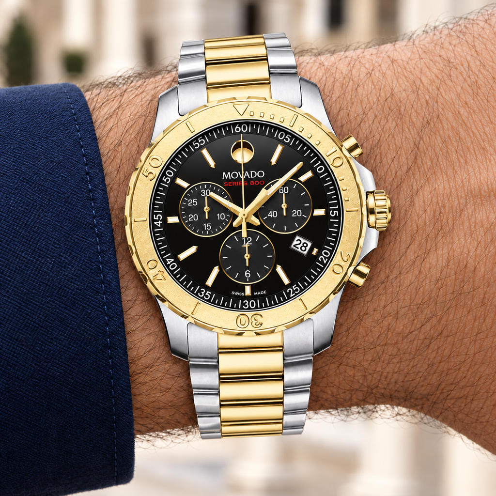 Movado Series 800 Chronograph 42mm Black Dial Men's Watch 2600138 — wrist alternate