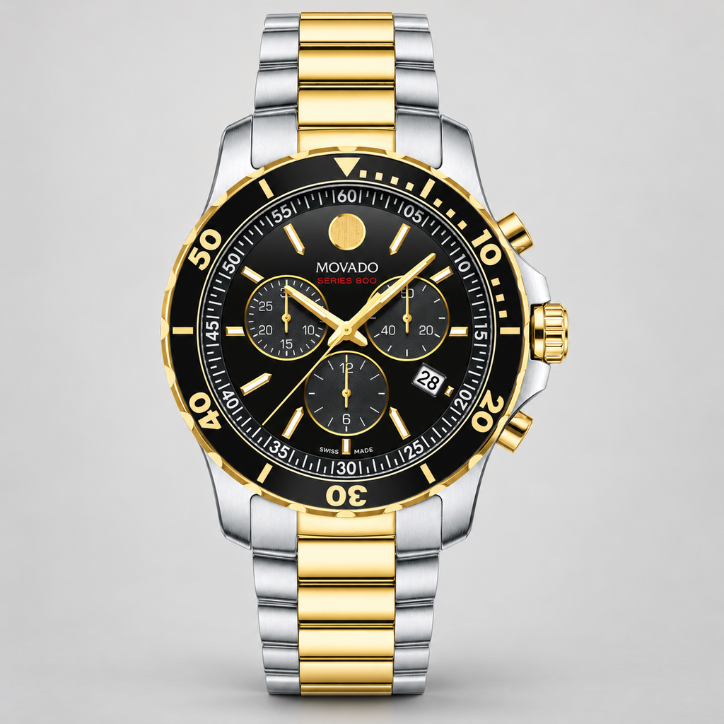 Movado Series 800 Chronograph 42mm Black Dial Men's Watch 2600146 — front