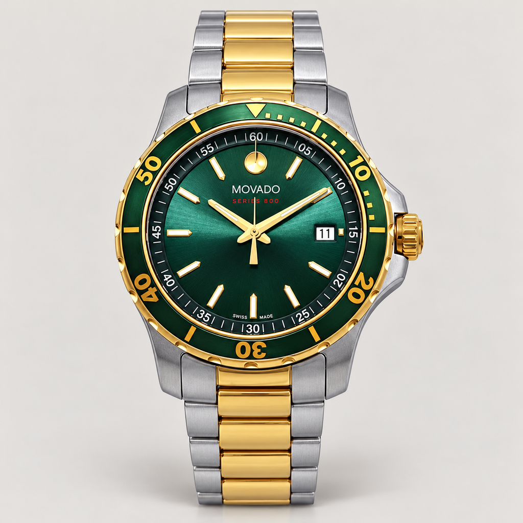 Movado Series 800 40mm Green Dial Men's Watch 2600147 — front