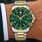 Movado Series 800 Chronograph 42mm Green Dial Men's Watch 2600148 — dial detail