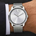 Movado BOLD 44mm Silver Dial Men's Watch 3600260 — wrist
