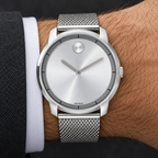 Movado BOLD 44mm Silver Dial Men's Watch 3600260 — wrist