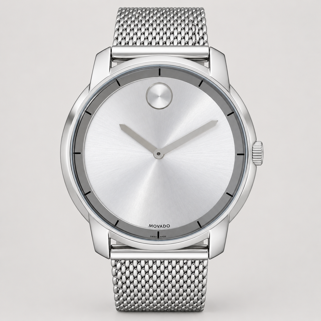 Movado BOLD 44mm Silver Dial Men's Watch 3600260 — front