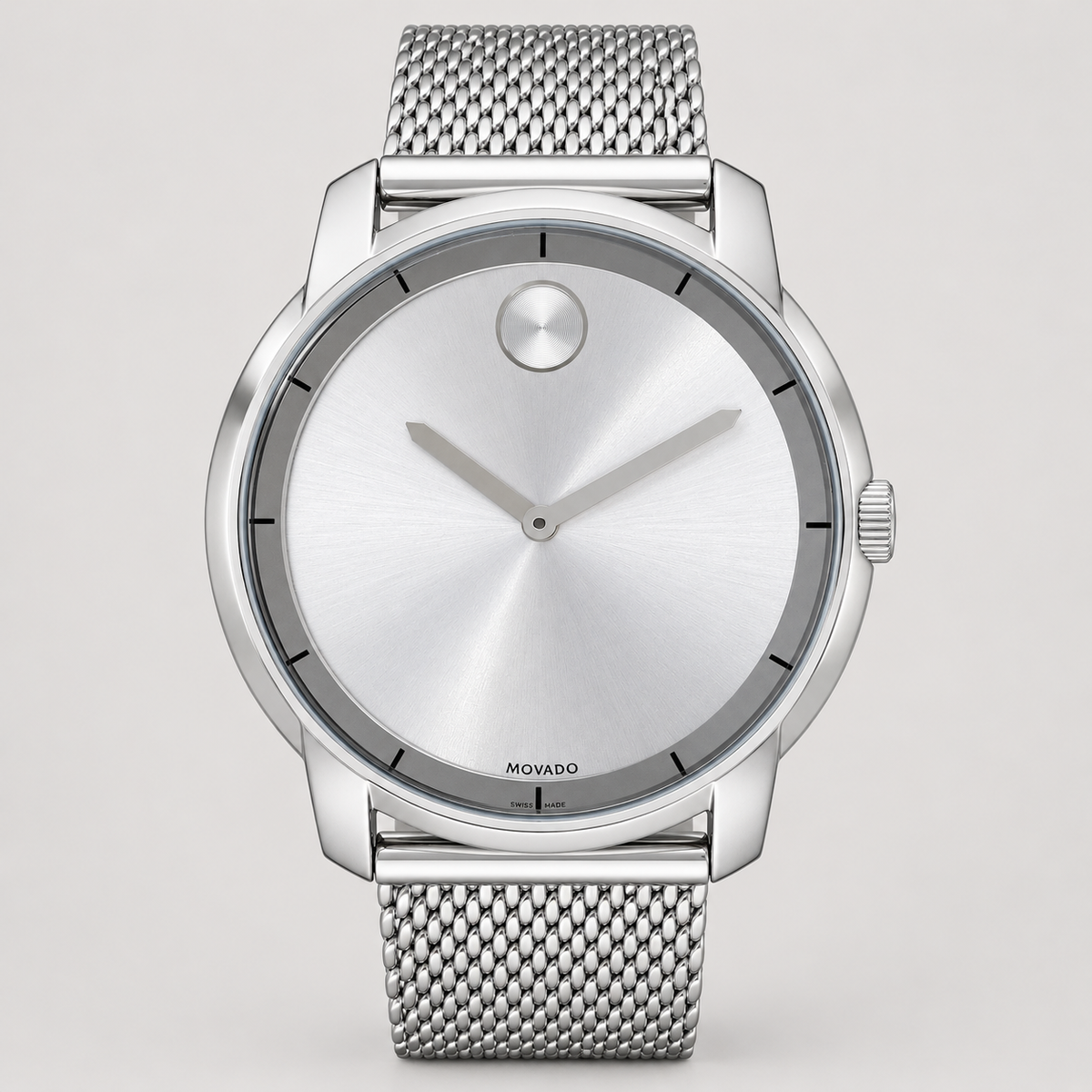 Movado BOLD 44mm Silver Dial Men's Watch 3600260 — front