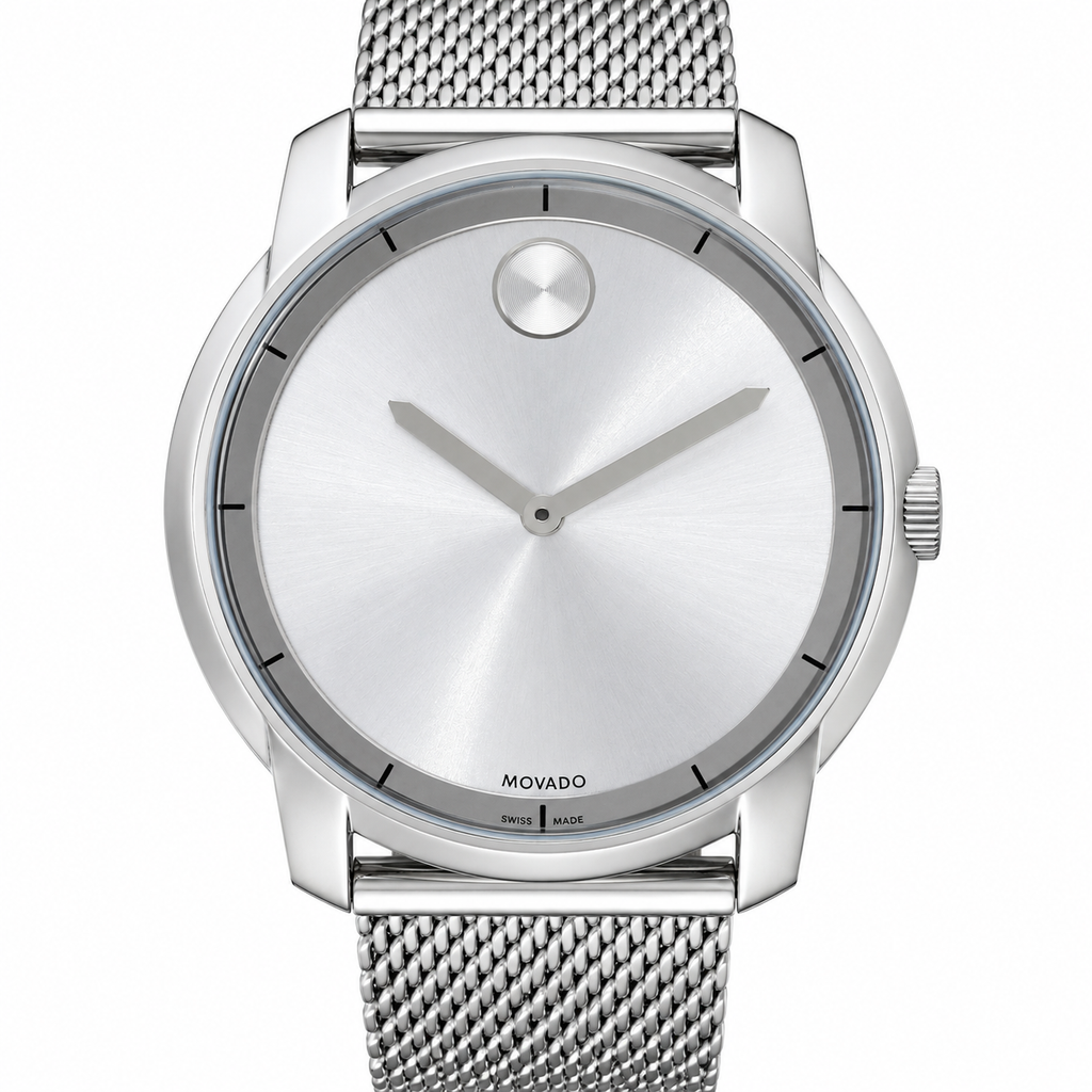 Movado BOLD 44mm Silver Dial Men's Watch 3600260 — dial detail