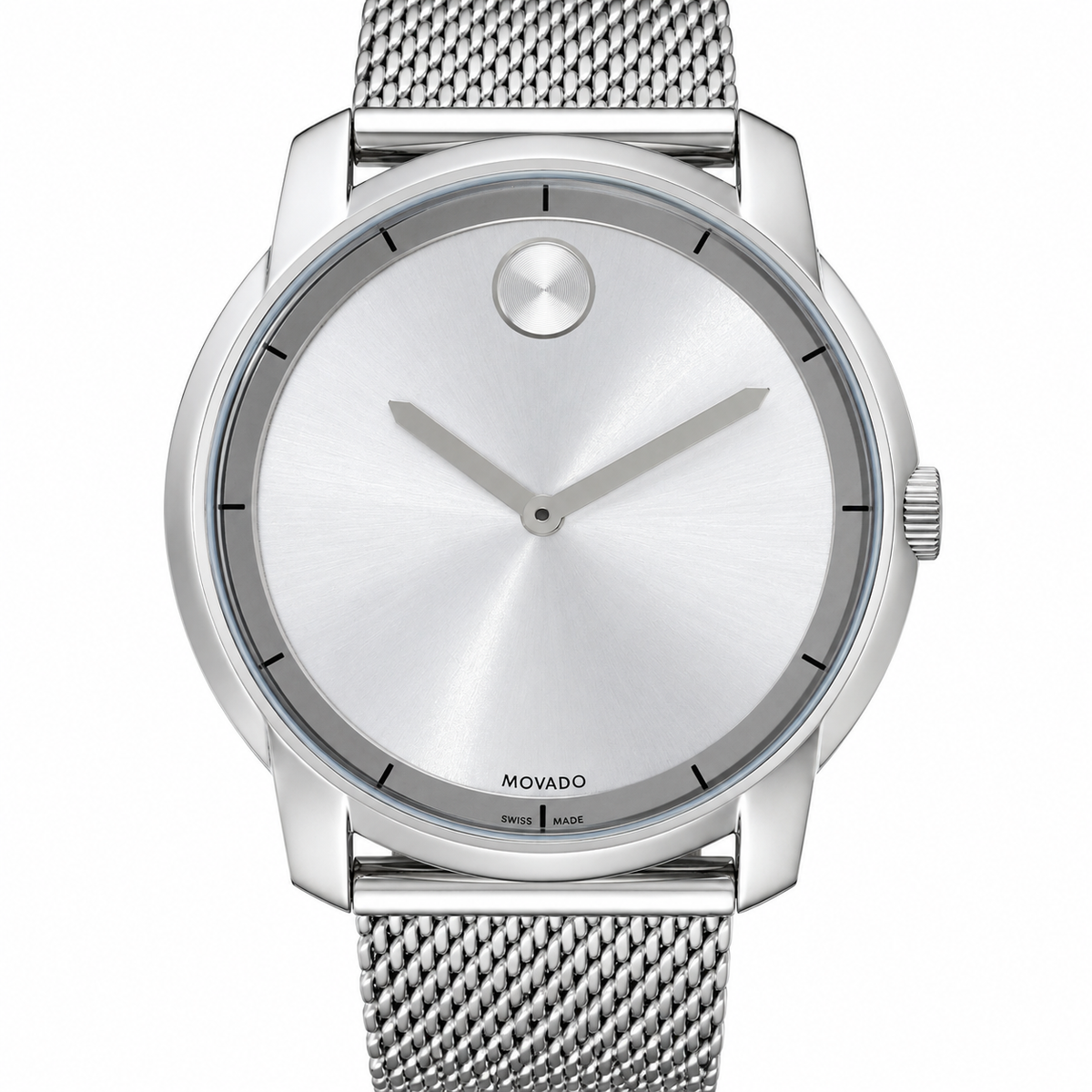 Movado BOLD 44mm Silver Dial Men's Watch 3600260 — dial detail