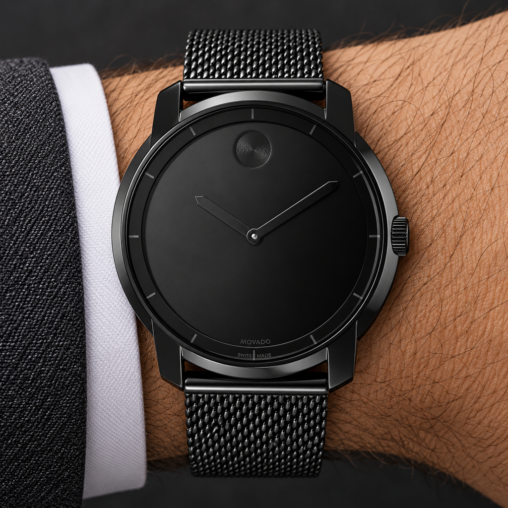 Movado BOLD 44mm Black Dial Men's Watch 3600261 — wrist