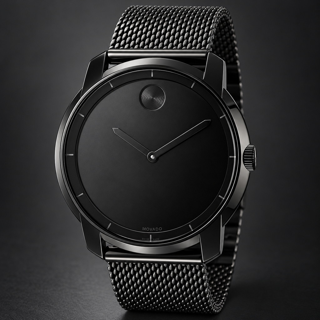 Movado BOLD 44mm Black Dial Men's Watch 3600261 — three quarter