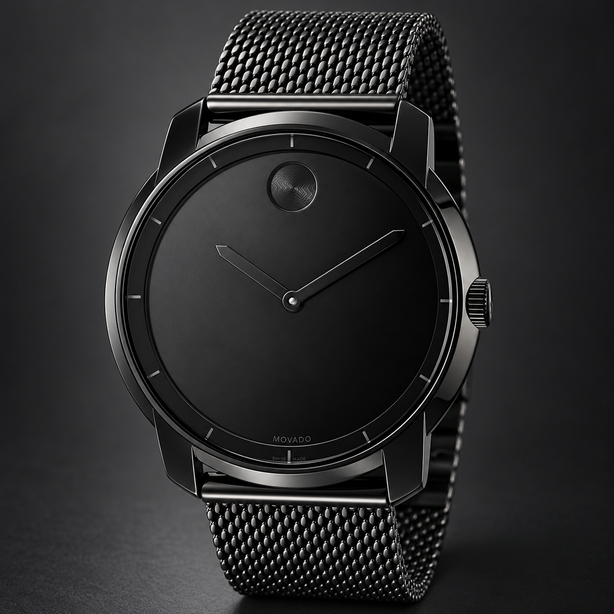 Movado BOLD 44mm Black Dial Men's Watch 3600261 — three quarter