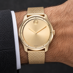 Movado BOLD 44mm Gold Dial Men's Watch 3600373 — wrist