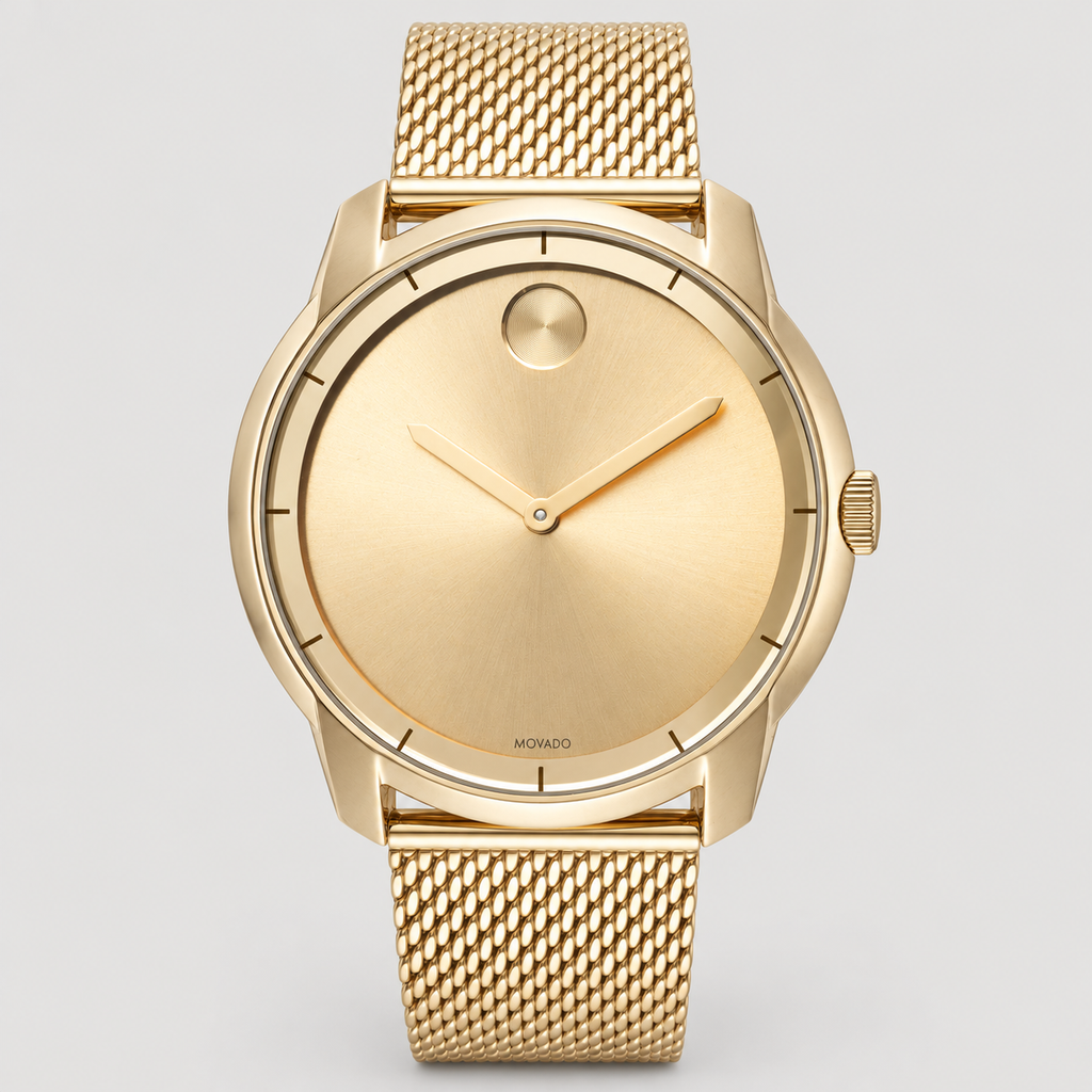 Movado BOLD 44mm Gold Dial Men's Watch 3600373 — front