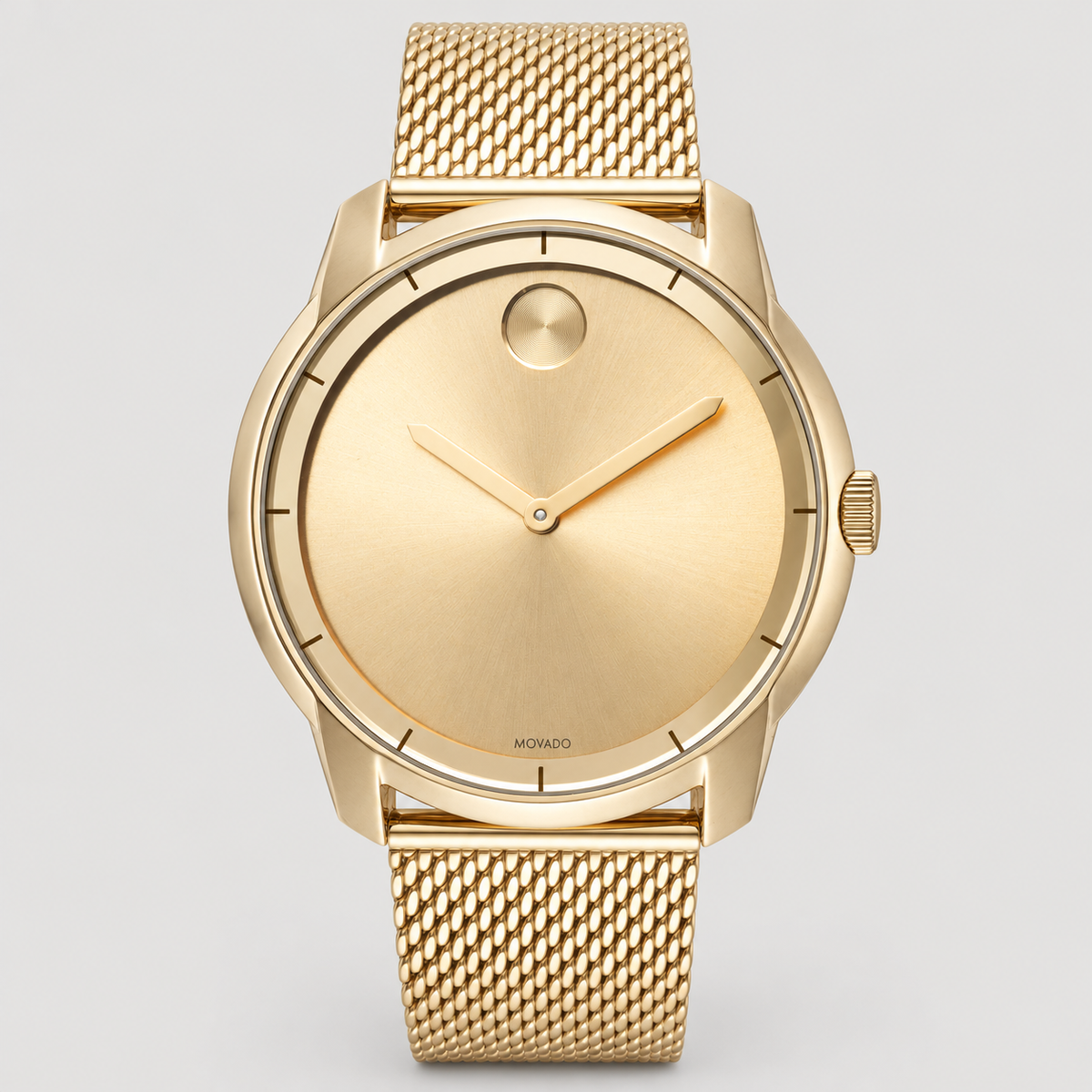 Movado BOLD 44mm Gold Dial Men's Watch 3600373 — front