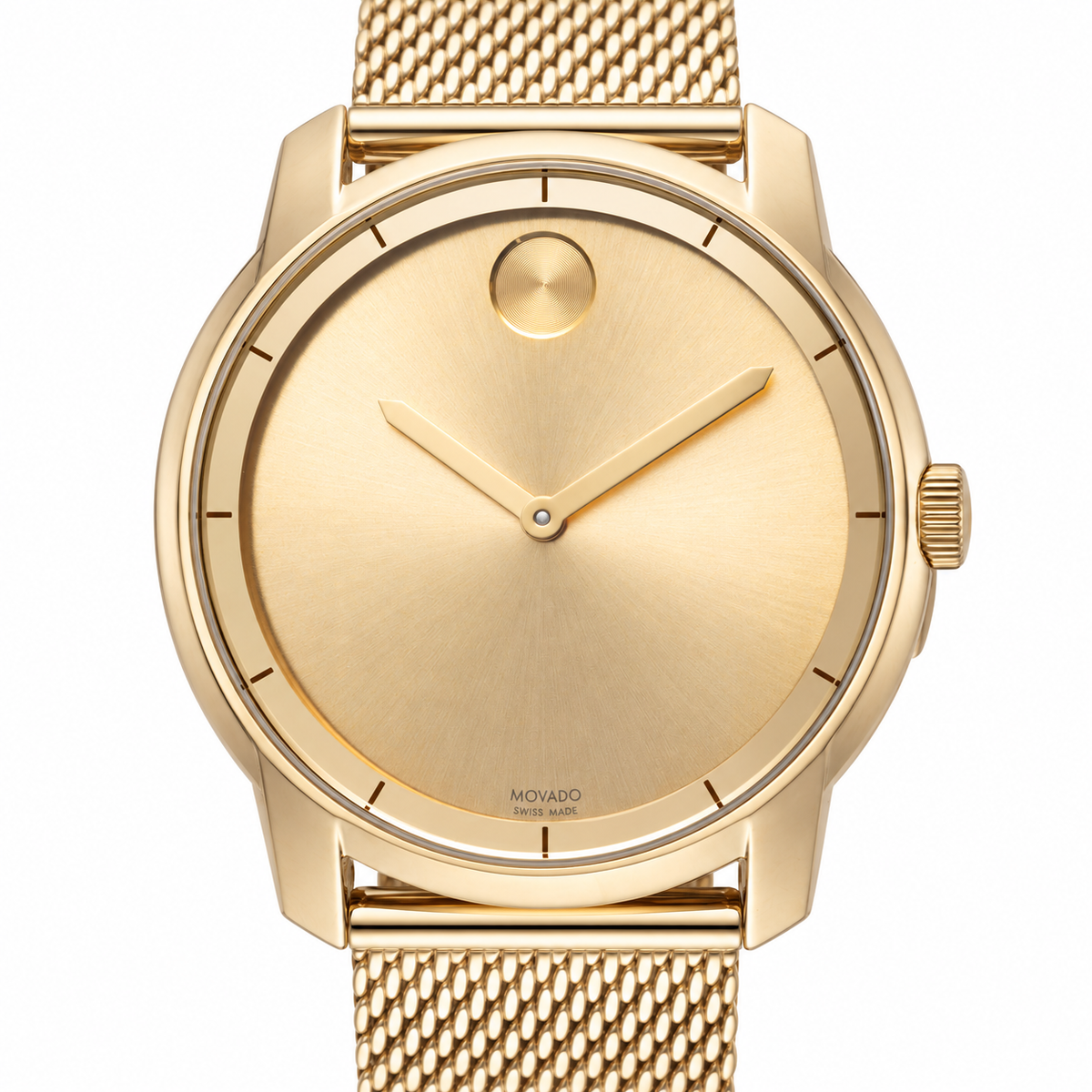 Movado BOLD 44mm Gold Dial Men's Watch 3600373 — dial detail
