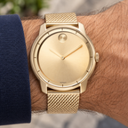 Movado BOLD 44mm Gold Dial Men's Watch 3600373 — wrist alternate