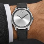 Movado BOLD 44mm Silver Dial Men's Watch 3600468 — wrist