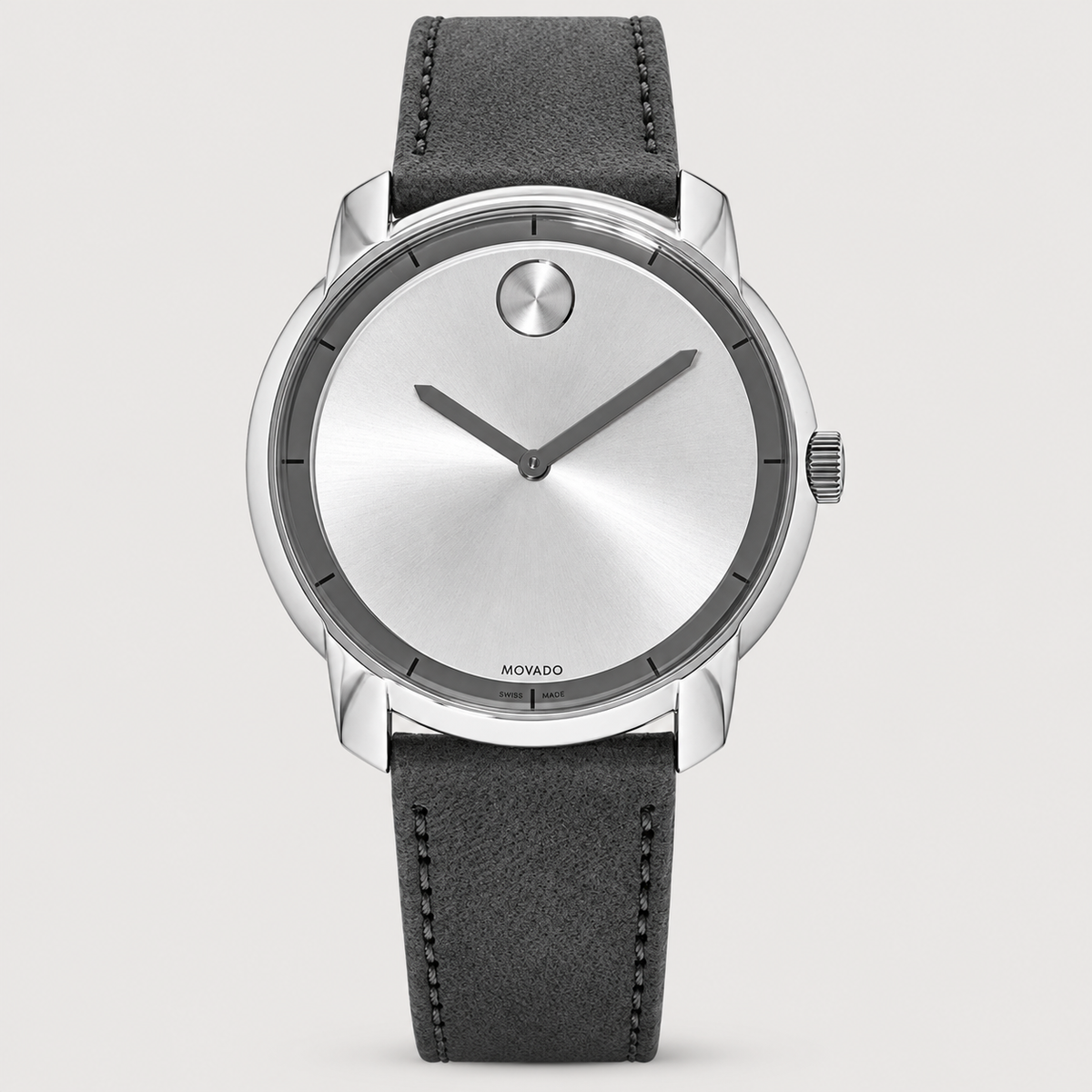 Movado BOLD 44mm Silver Dial Men's Watch 3600468 — front