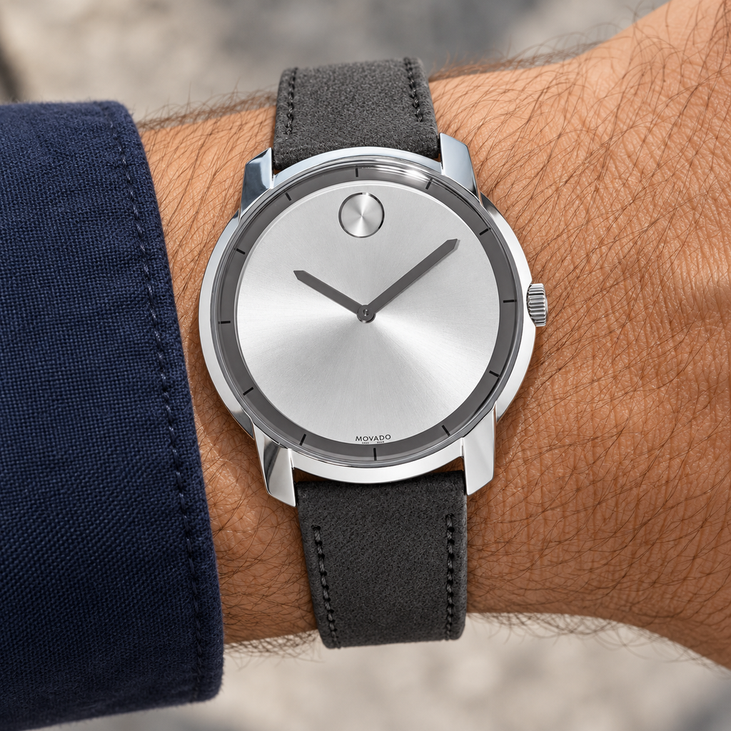 Movado BOLD 44mm Silver Dial Men's Watch 3600468 — wrist alternate