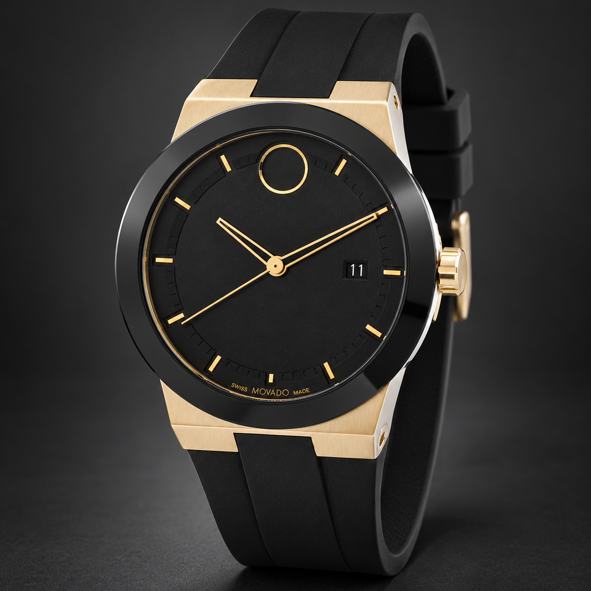 Movado BOLD Fusion 42mm Black Dial Men's Watch 3600850 — three quarter