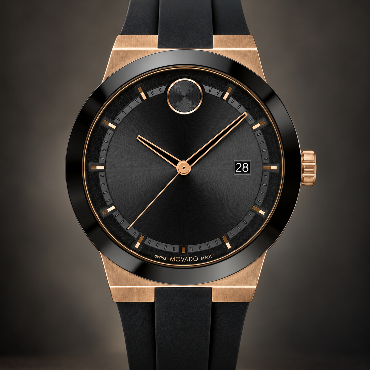 Movado BOLD Fusion 42.3mm Black Dial Men's Watch 3600851 — dial detail