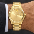 Movado BOLD Verso 42mm Gold Dial Men's Watch 3600861 — wrist