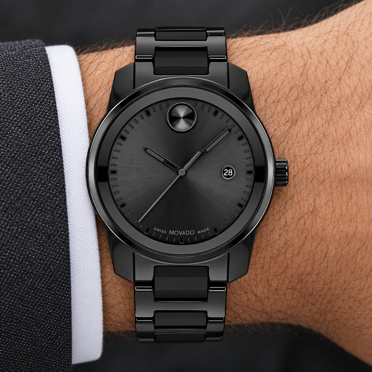 Movado BOLD Verso 42mm Black Dial Men's Watch 3600863 — wrist