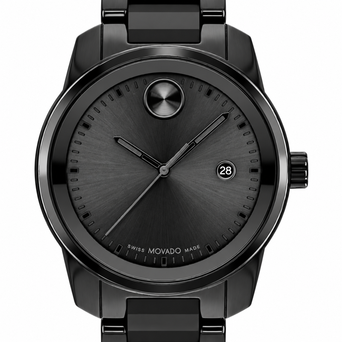 Movado BOLD Verso 42mm Black Dial Men's Watch 3600863 — dial detail