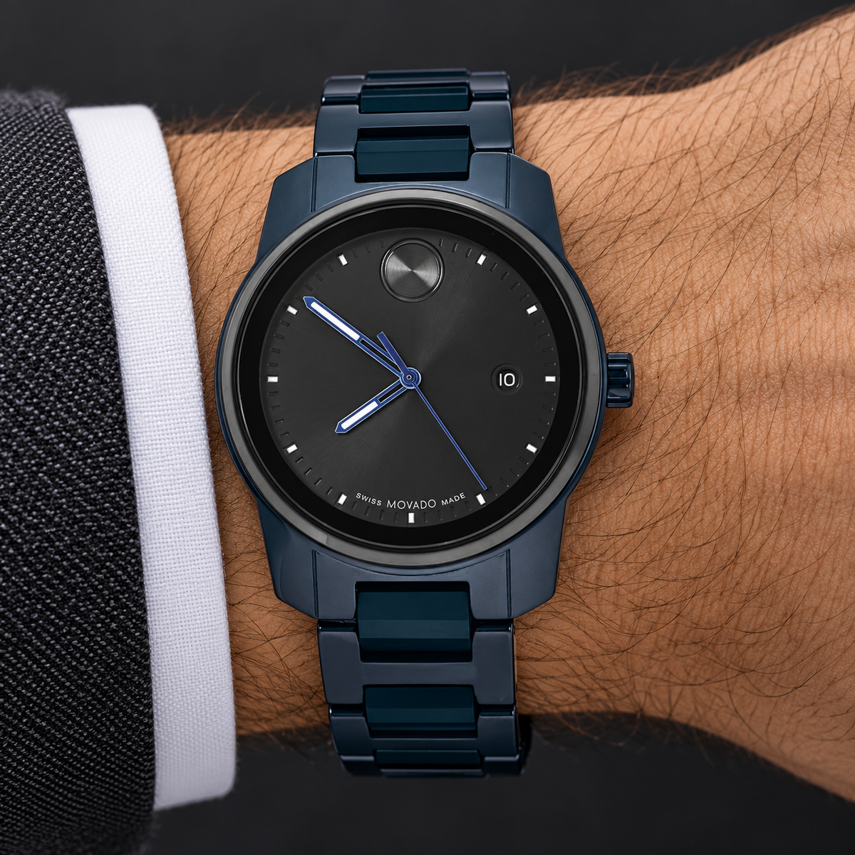 Movado BOLD Verso 42mm Black Dial Men's Watch 3600864 — wrist