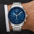 Movado BOLD Verso Chronograph 44mm Blue Dial Men's Watch 3600865 — wrist