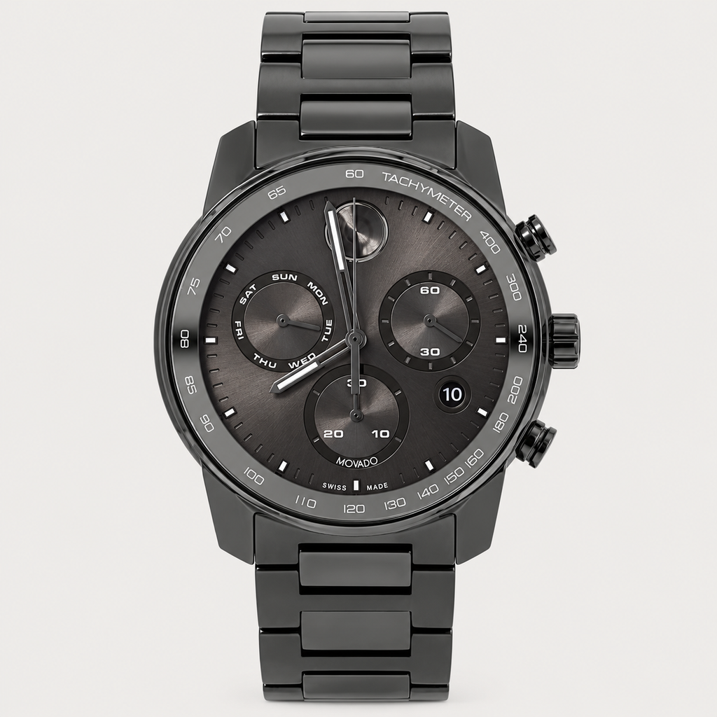 Movado BOLD Verso Chronograph 44mm Grey Dial Men's Watch 3600867 — front