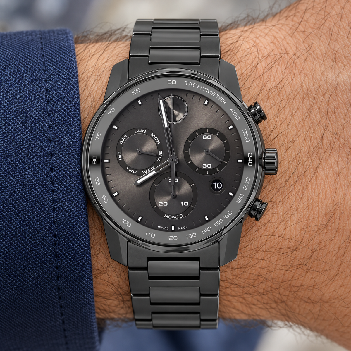 Movado BOLD Verso Chronograph 44mm Grey Dial Men's Watch 3600867 — wrist alternate