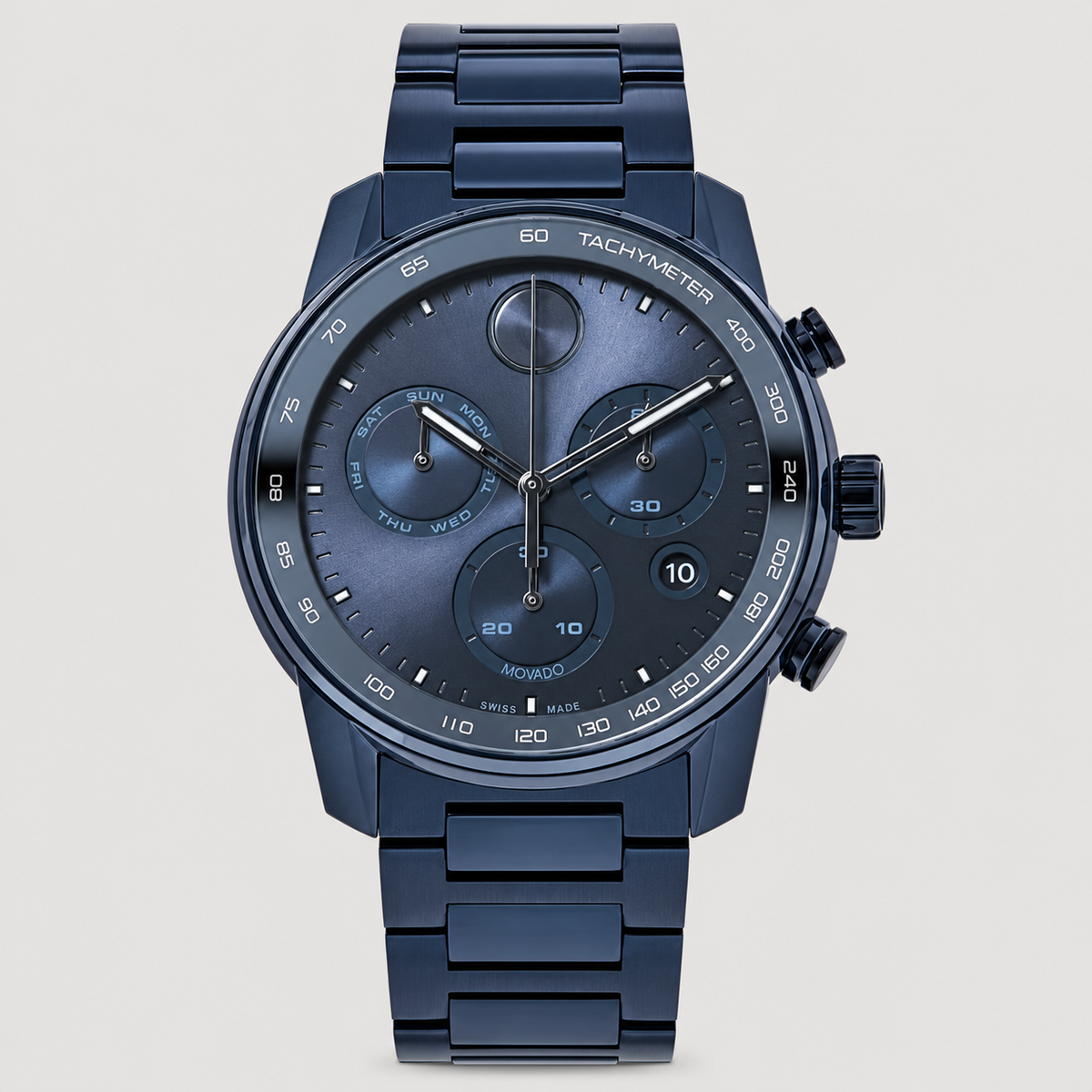 Movado BOLD Verso Chronograph 44mm Blue Dial Men's Watch 3600868 — front