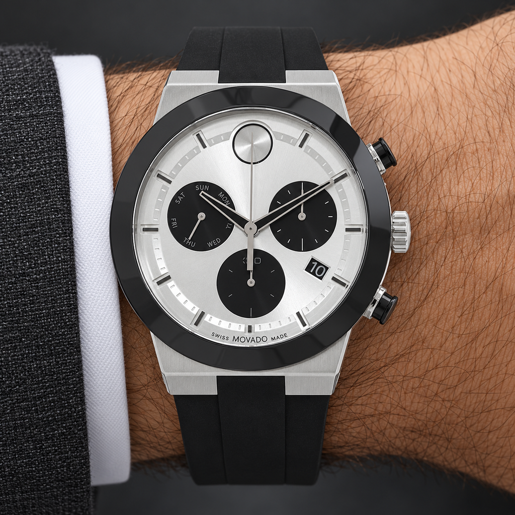 Movado BOLD Fusion Chronograph 44mm Silver Dial Men's Watch 3600894 — wrist