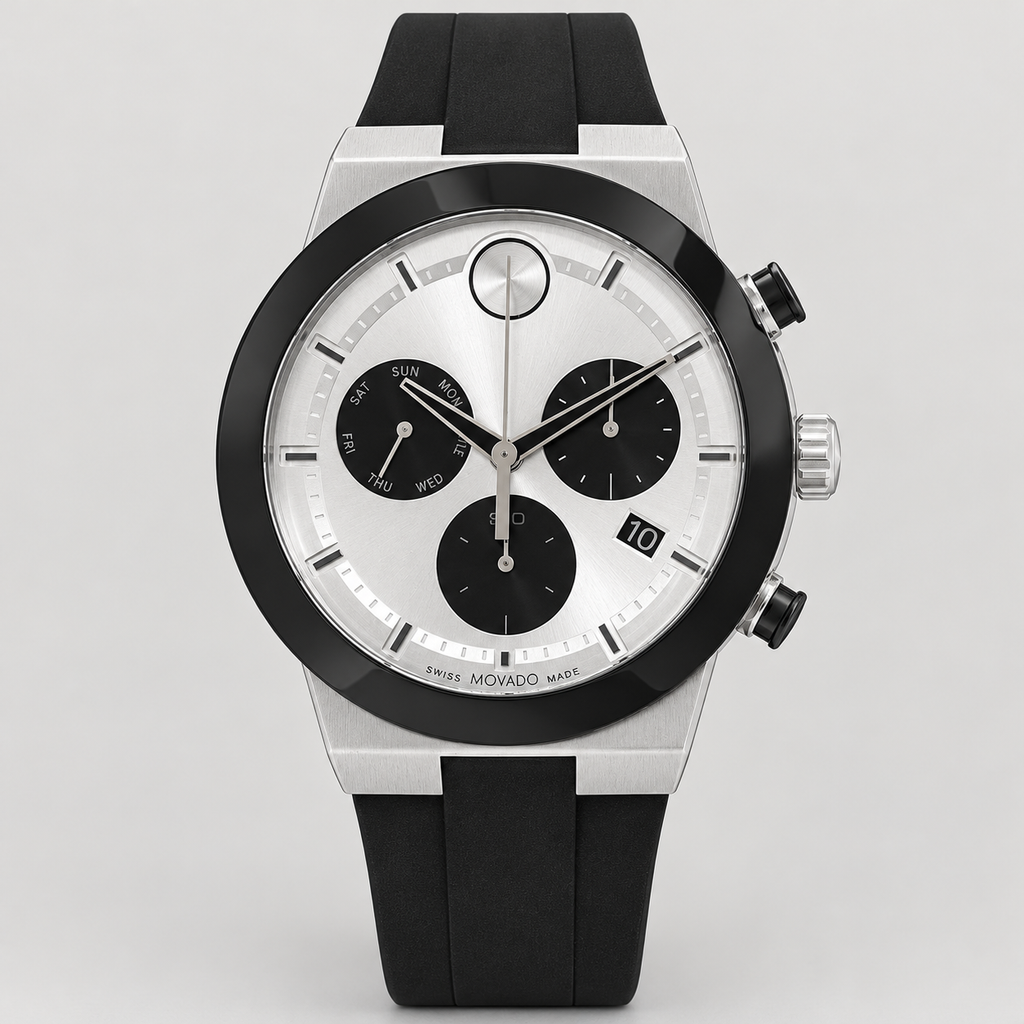 Movado BOLD Fusion Chronograph 44mm Silver Dial Men's Watch 3600894 — front