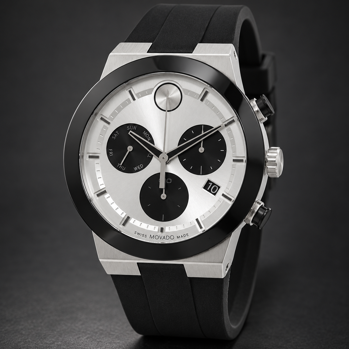 Movado BOLD Fusion Chronograph 44mm Silver Dial Men's Watch 3600894 — three quarter