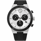 Movado BOLD Fusion Chronograph 44mm Silver Dial Men's Watch 3600894 — dial detail