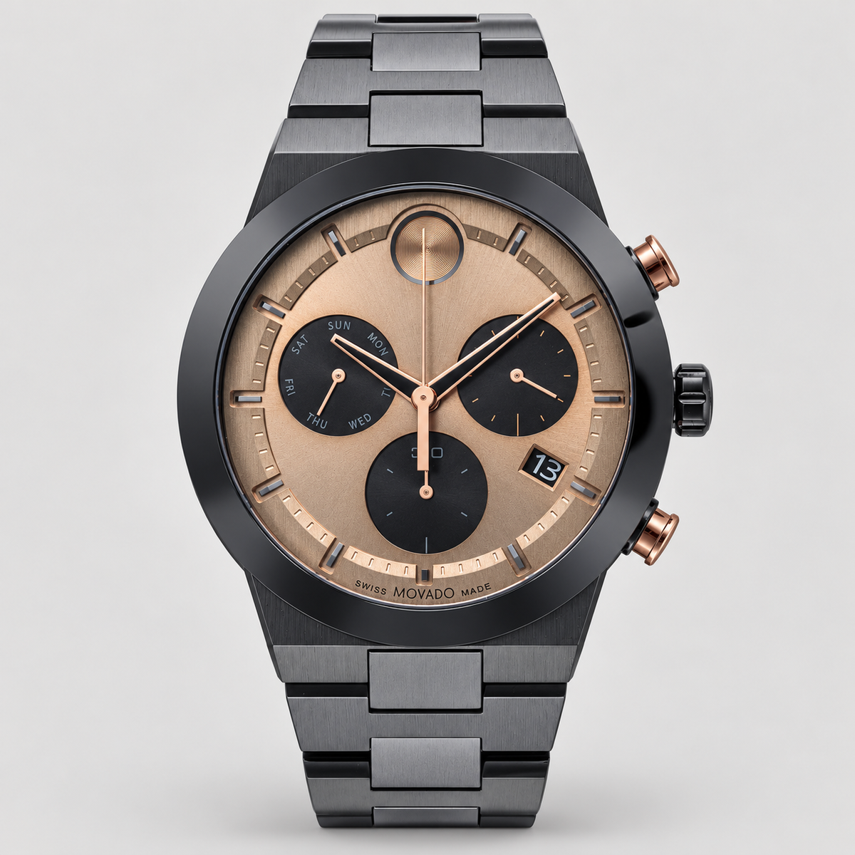 Movado BOLD Fusion Chronograph 44.5mm Bronze Dial Men's Watch 3600897 — front