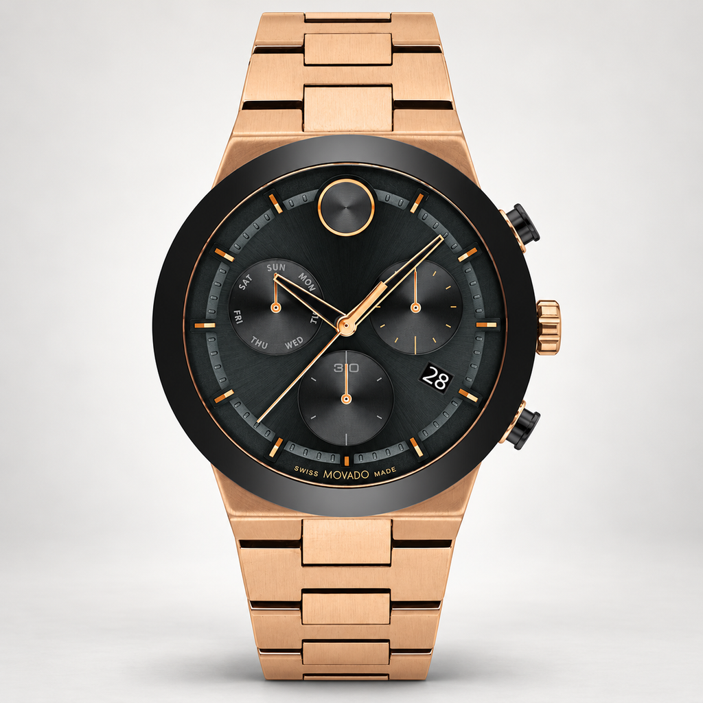 Movado BOLD Fusion Chronograph 44.5mm Black Dial Men's Watch 3600898 — front