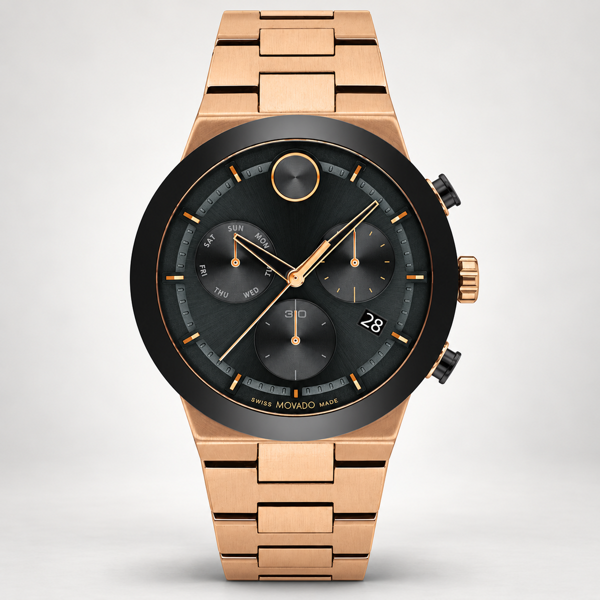 Movado BOLD Fusion Chronograph 44.5mm Black Dial Men's Watch 3600898 — front