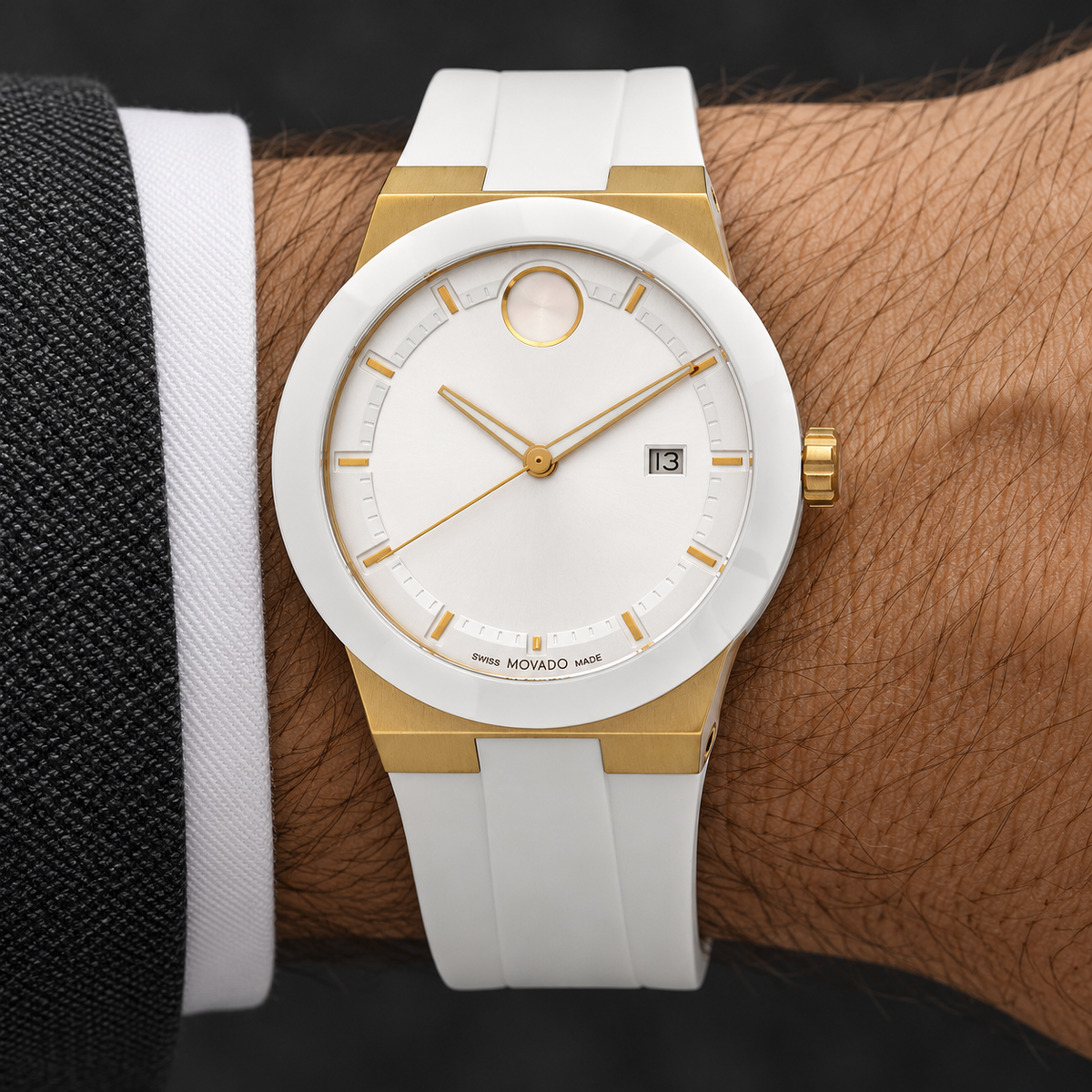 Movado BOLD Fusion 42mm White Dial Men's Watch 3600899 — wrist