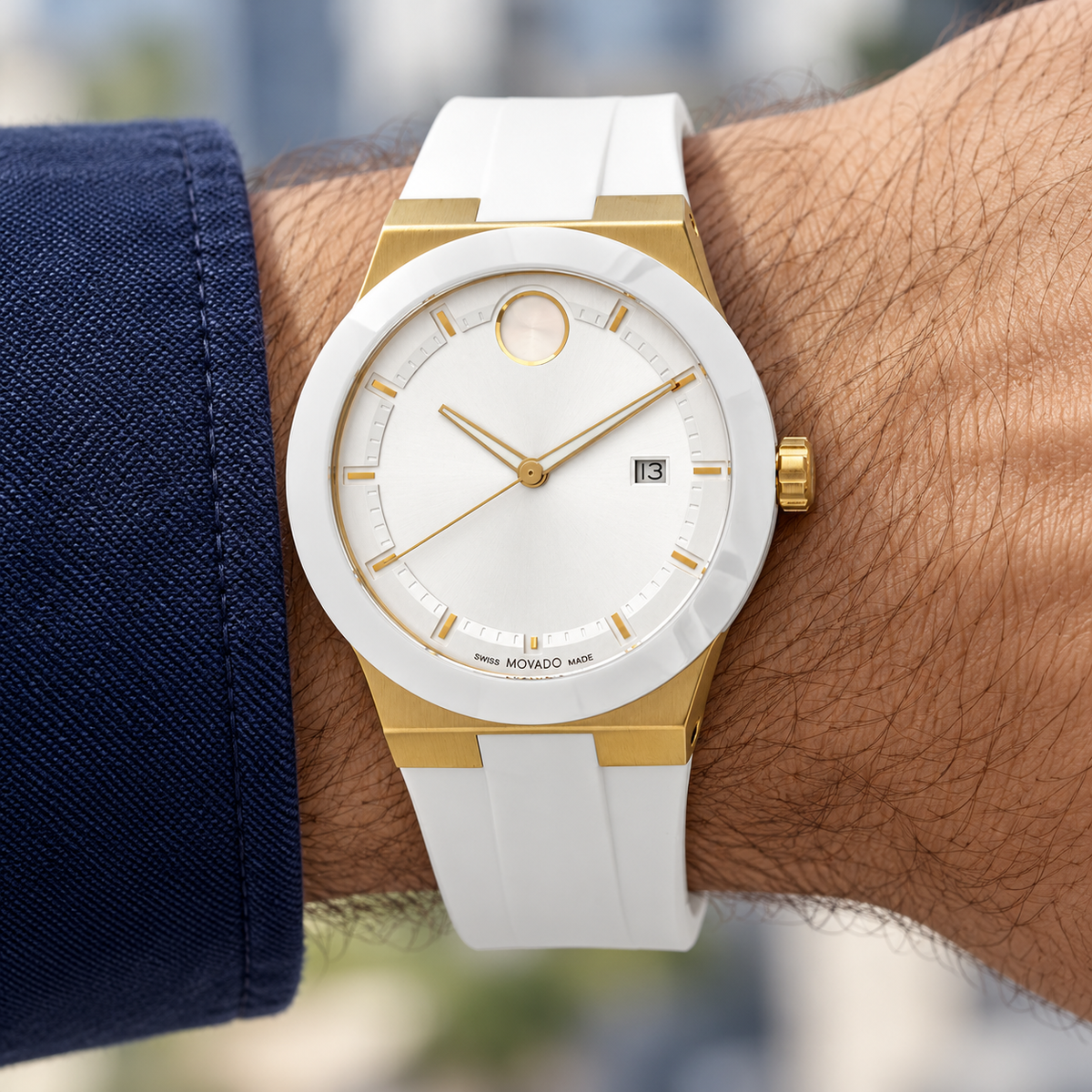 Movado BOLD Fusion 42mm White Dial Men's Watch 3600899 — wrist alternate