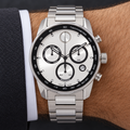 Movado BOLD Verso Chronograph 44mm Silver Dial Men's Watch 3600905 — wrist