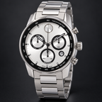 Movado BOLD Verso Chronograph 44mm Silver Dial Men's Watch 3600905 — three quarter