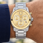 Movado BOLD Verso Chronograph 44mm Gold Dial Men's Watch 3600907 — wrist alternate