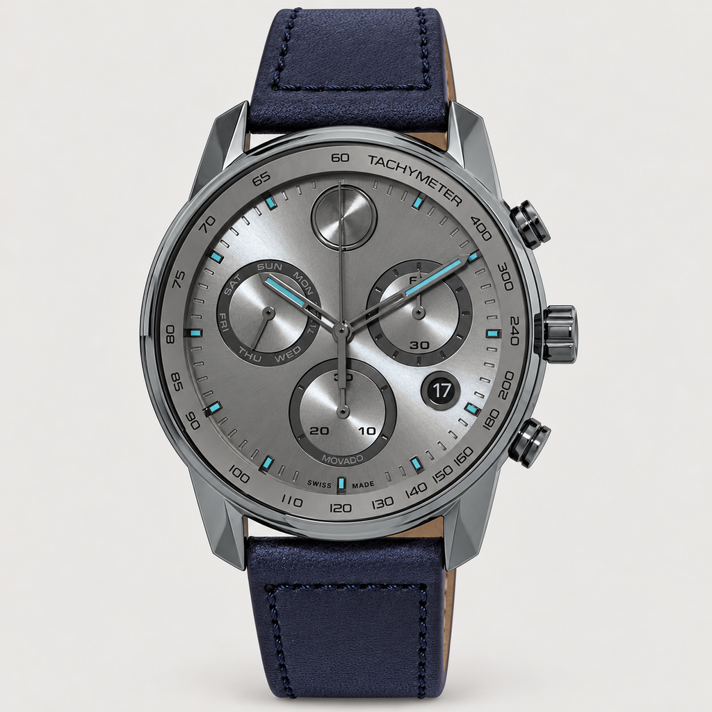 Movado BOLD Verso Chronograph 44mm Grey Dial Men's Watch 3600909 — front