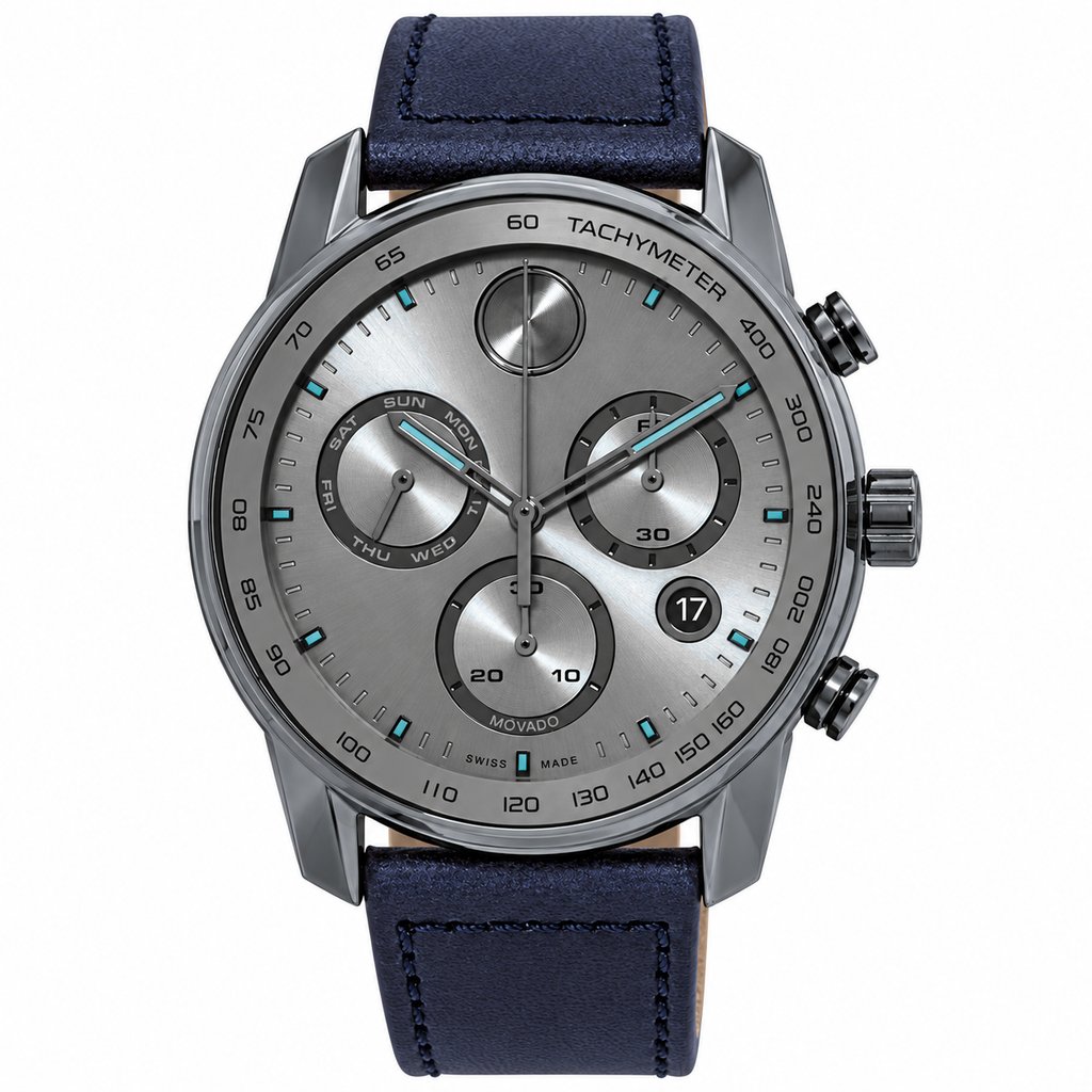 Movado BOLD Verso Chronograph 44mm Grey Dial Men's Watch 3600909 — dial detail