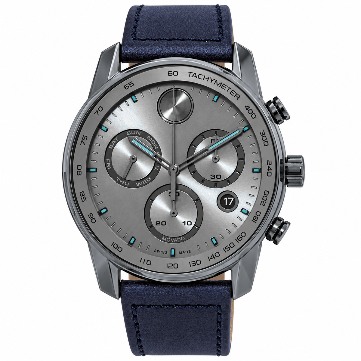 Movado BOLD Verso Chronograph 44mm Grey Dial Men's Watch 3600909 — dial detail