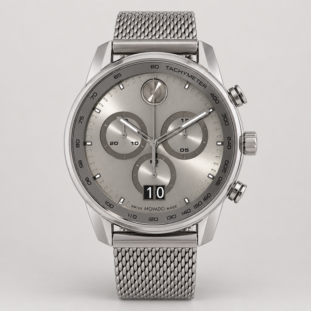 Movado BOLD Verso Chronograph 48mm Grey Dial Men's Watch 3600910 — front