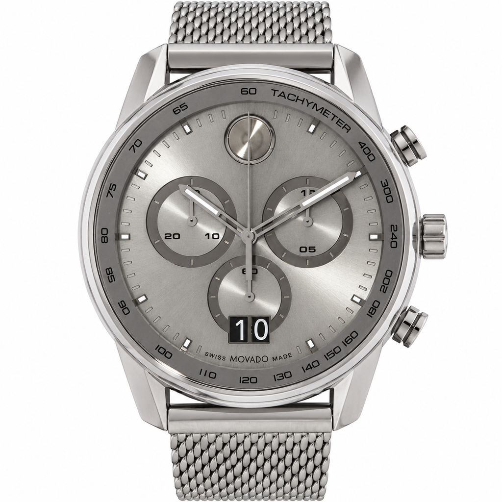 Movado BOLD Verso Chronograph 48mm Grey Dial Men's Watch 3600910 — dial detail
