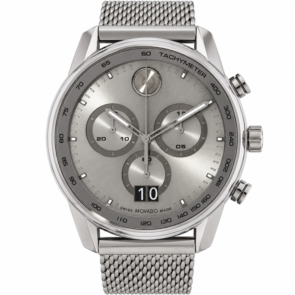 Movado BOLD Verso Chronograph 48mm Grey Dial Men's Watch 3600910 — dial detail